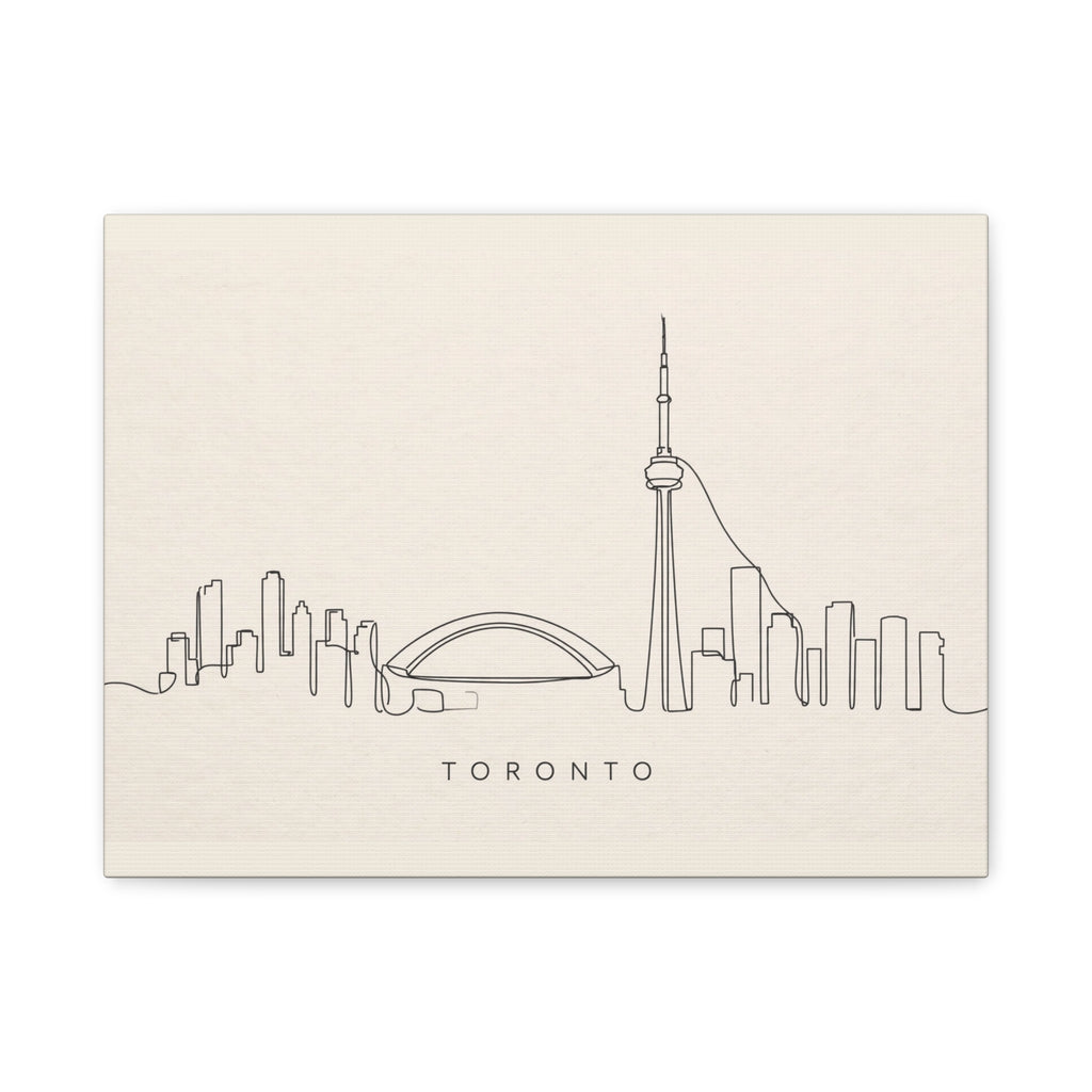 Toronto Skyline Canvas Print, One Line City Art, 12 x 16