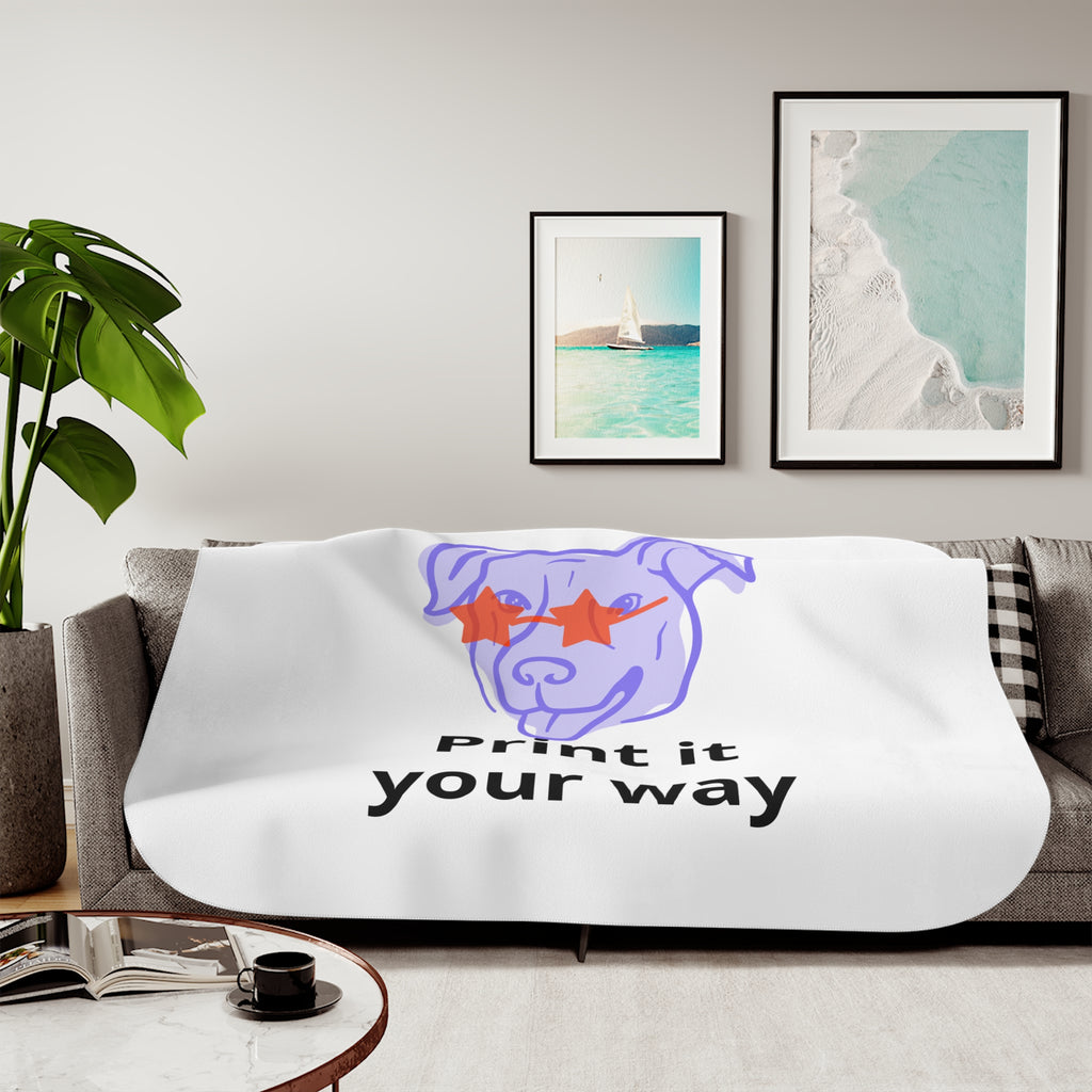 Custom Pet Portrait Sherpa Blanket, Personalized Dog Photo Blanket, Made From Your Photo