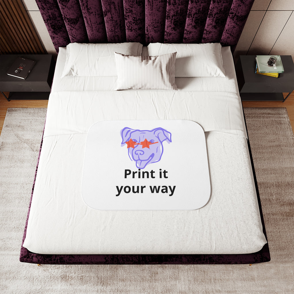 Custom Pet Portrait Sherpa Blanket, Personalized Dog Photo Blanket, Made From Your Photo