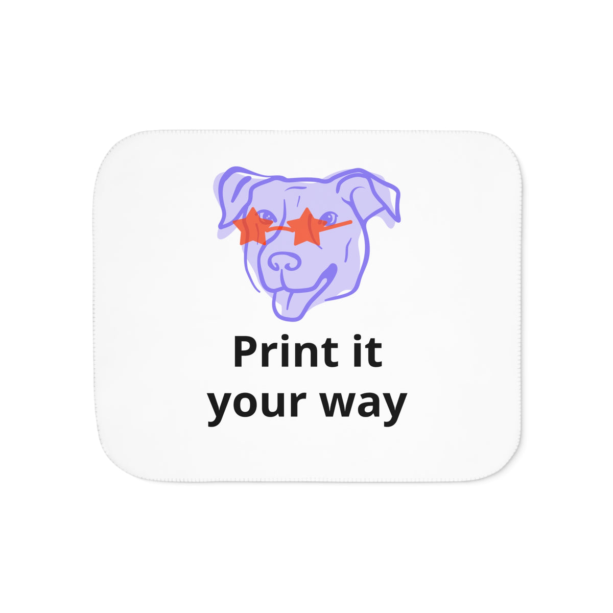 Custom Pet Portrait Sherpa Blanket, Personalized Dog Photo Blanket, Made From Your Photo