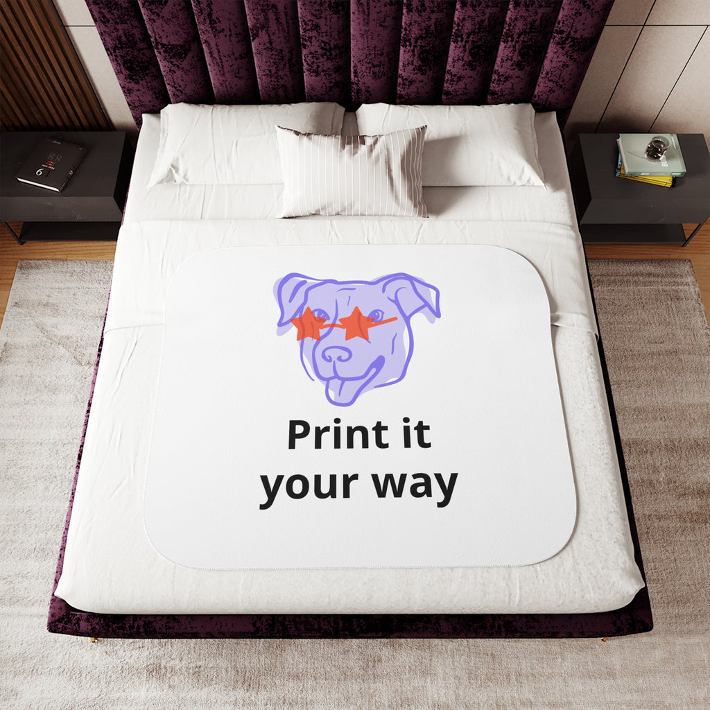 Custom Pet Portrait Sherpa Blanket, Personalized Dog Photo Blanket, Made From Your Photo