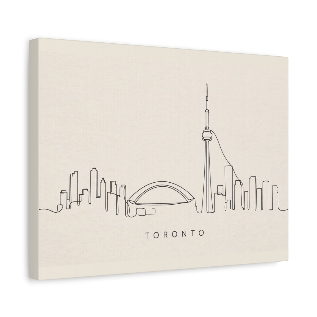 Toronto Skyline Canvas Print, One Line City Art, 12 x 16